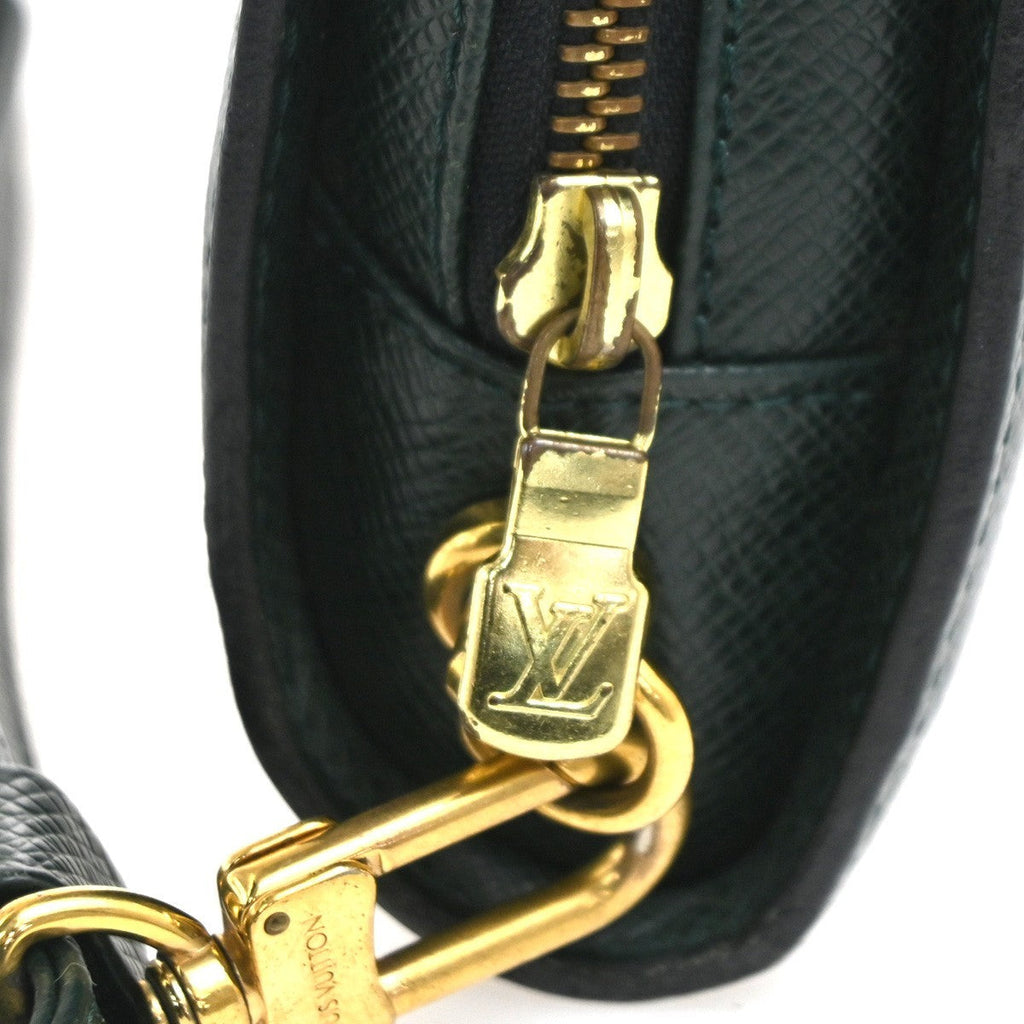 Louis Vuitton Pochette Baikal Clutch Taiga Leather Green Leather Clutche & Pouche Bag