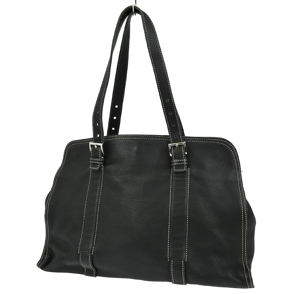 Prada Vintage Tote Leather Black Leather Tote Bag Bag