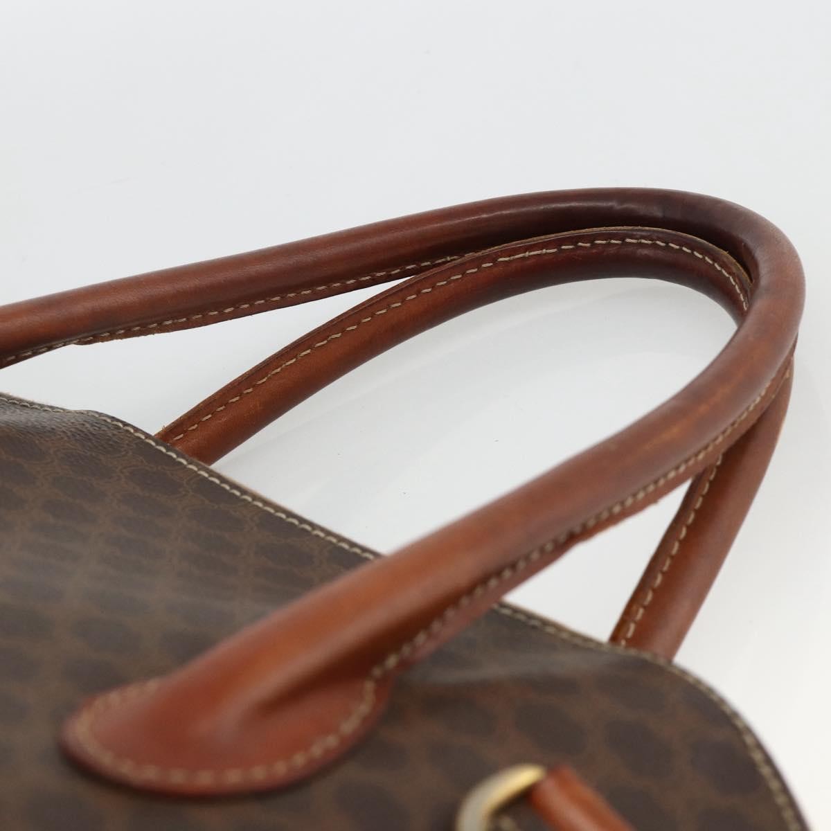 Celine Macadam Handbag Macadam With Leather Brown Canvas Handbag
