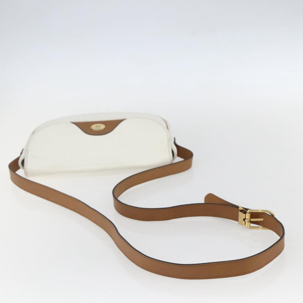 Christian Dior Vintage Shoulder Bag Leather White Leather Shoulder Bag Bag (Pre-Owned)