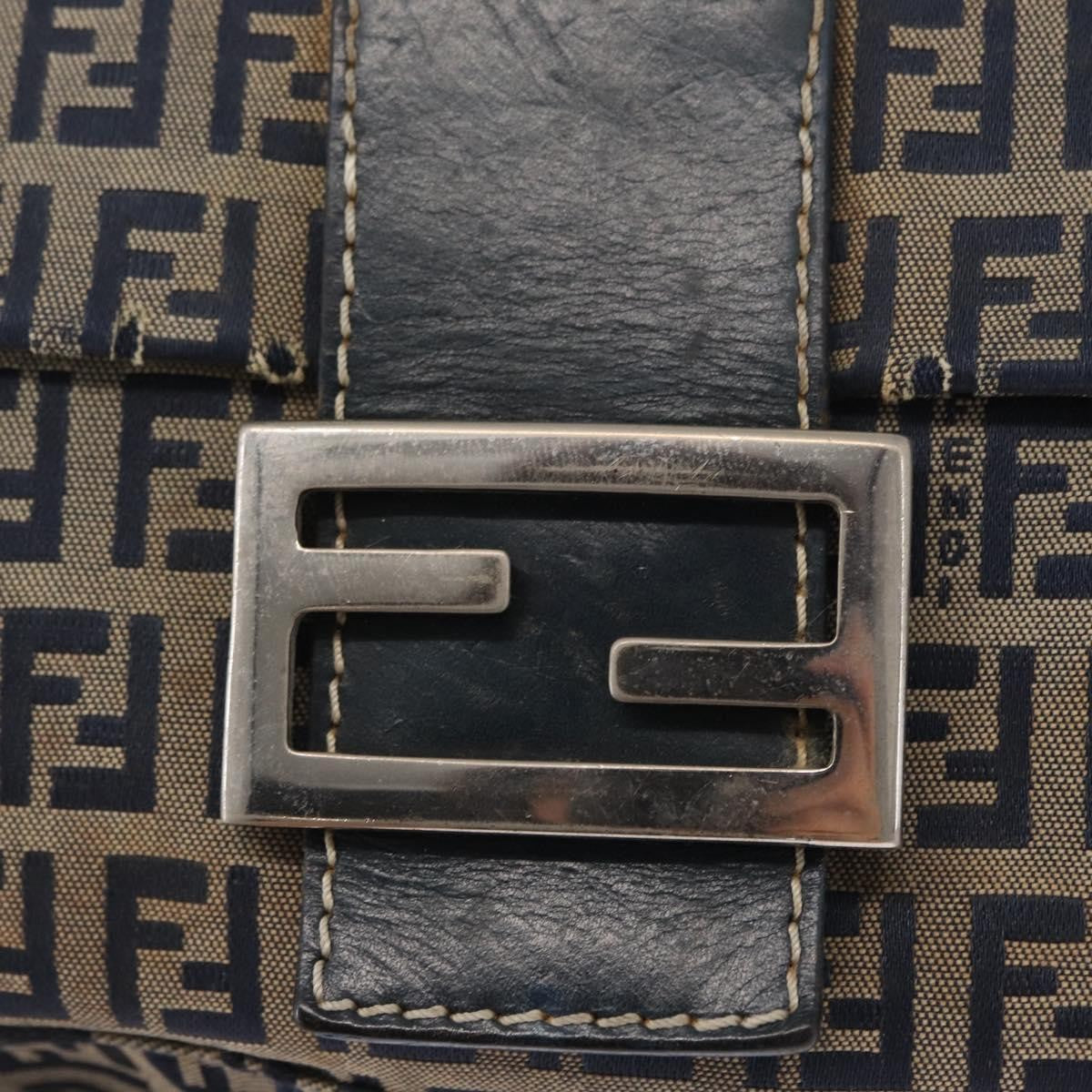 Fendi Mama Forever Bag Zucchino Canvas Navy Canvas Shoulder Bag Bag