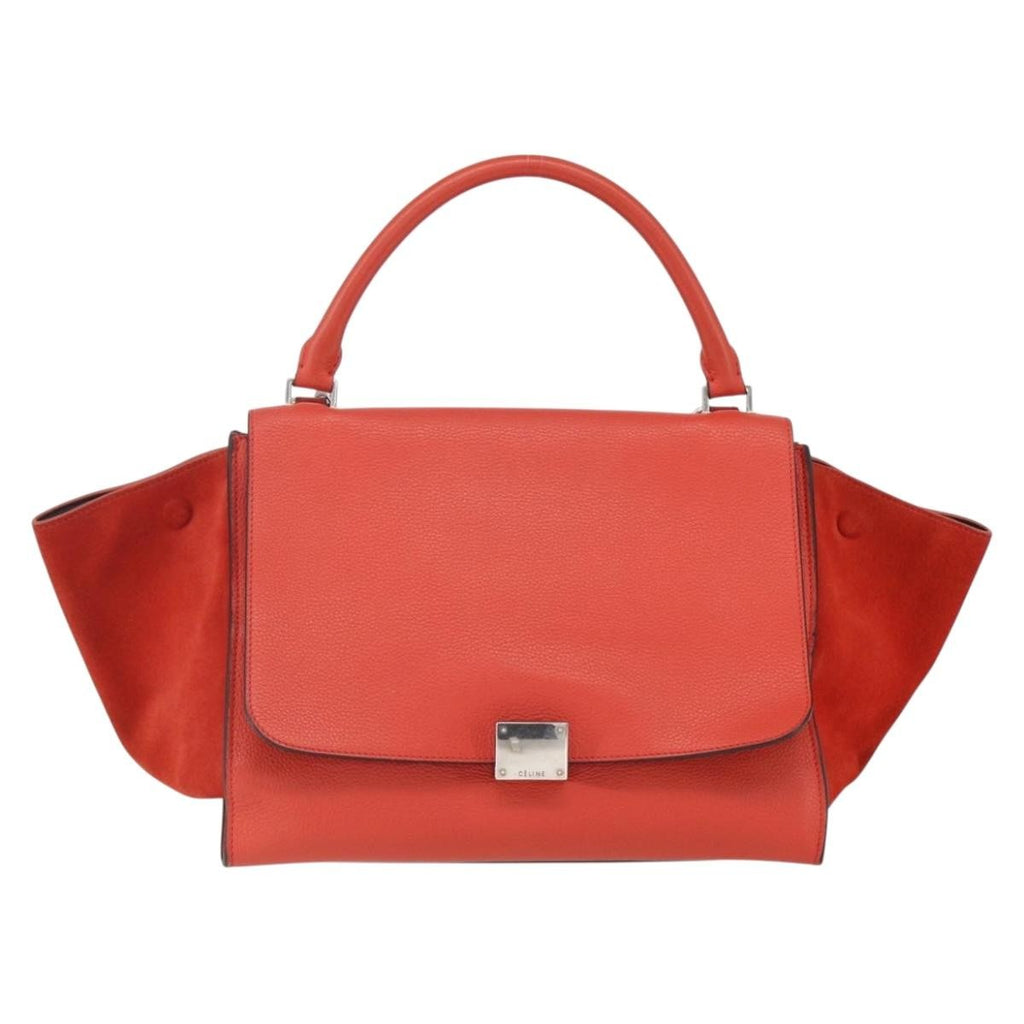 Celine Trapeze Bag Leather Red Leather Handbag