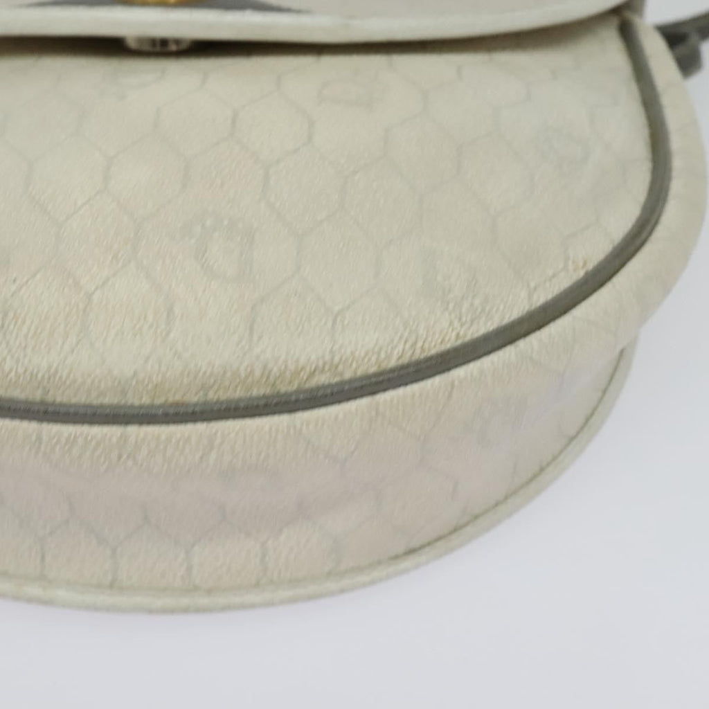 Christian Dior Vintage Honeycomb Shoulder Bag Canvas White Canvas Shoulder Bag Bag (Pre-Owned)