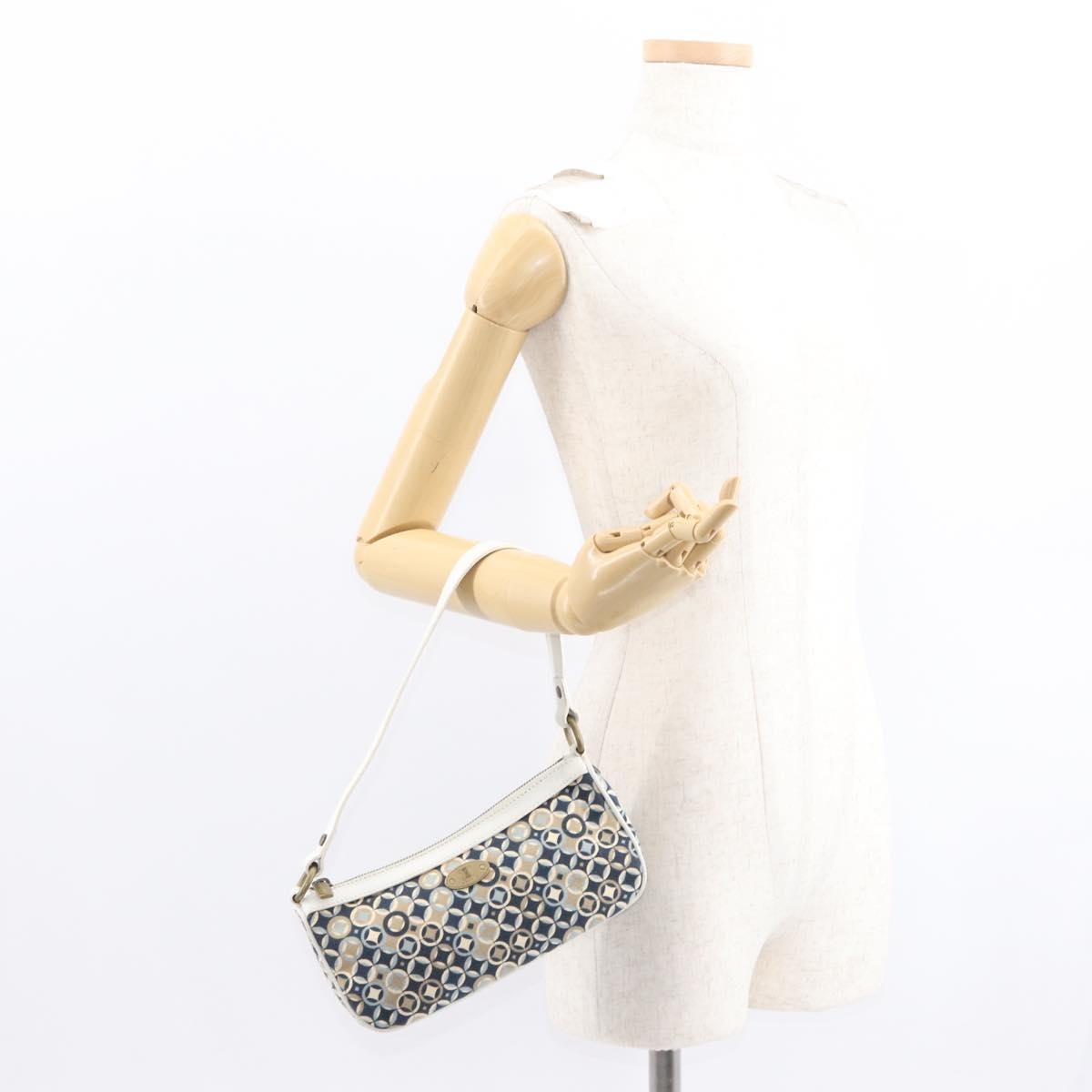 Celine Vintage Pochette Shoulder Bag Canvas Navy Canvas Clutche & Pouche Bag