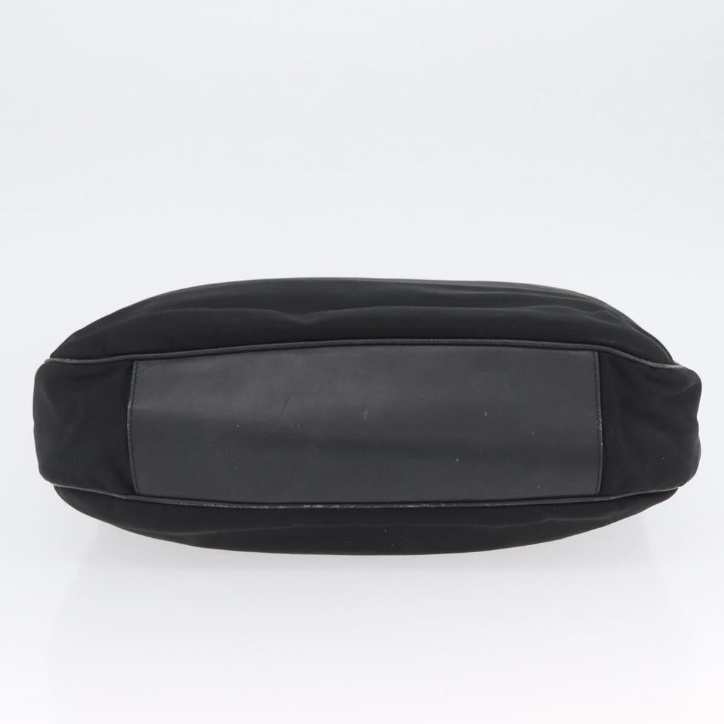 Gucci Vintage Bamboo Handle Bag Nylon Black Nylon Handbag (Pre-Owned)