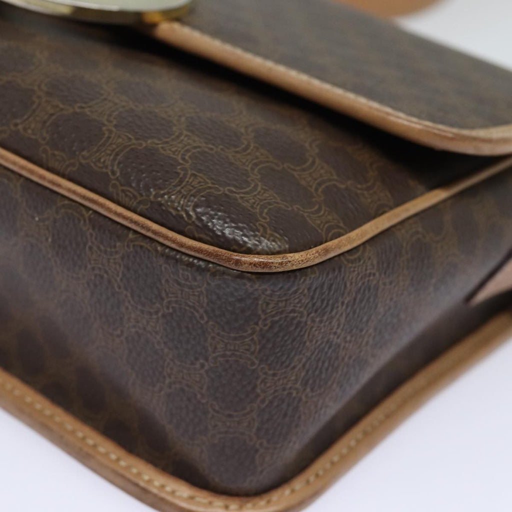 Celine Circle Logo Shoulder Bag Canvas Brown Canvas Shoulder Bag Bag