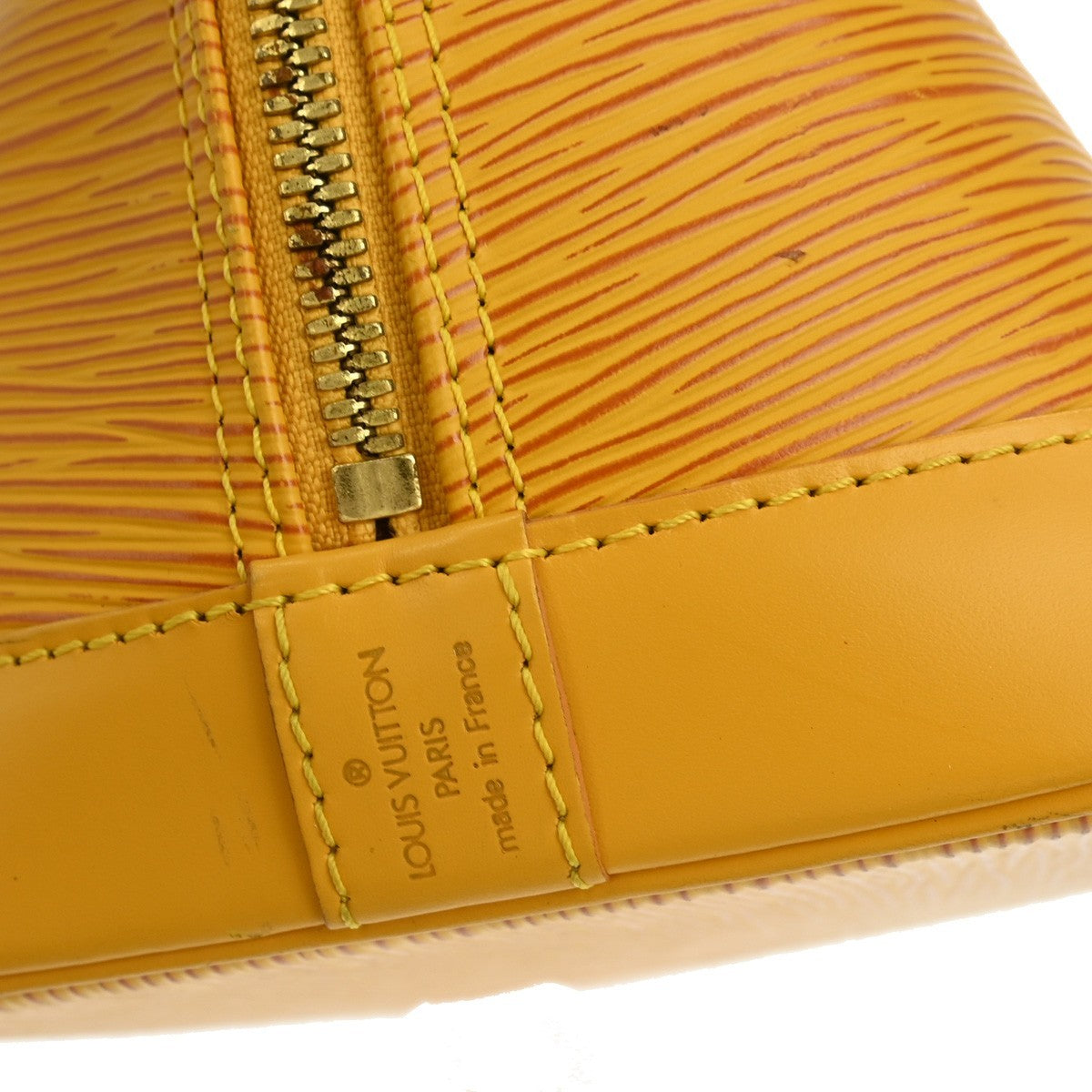 Louis Vuitton Alma Handbag Epi Leather Yellow Leather Handbag