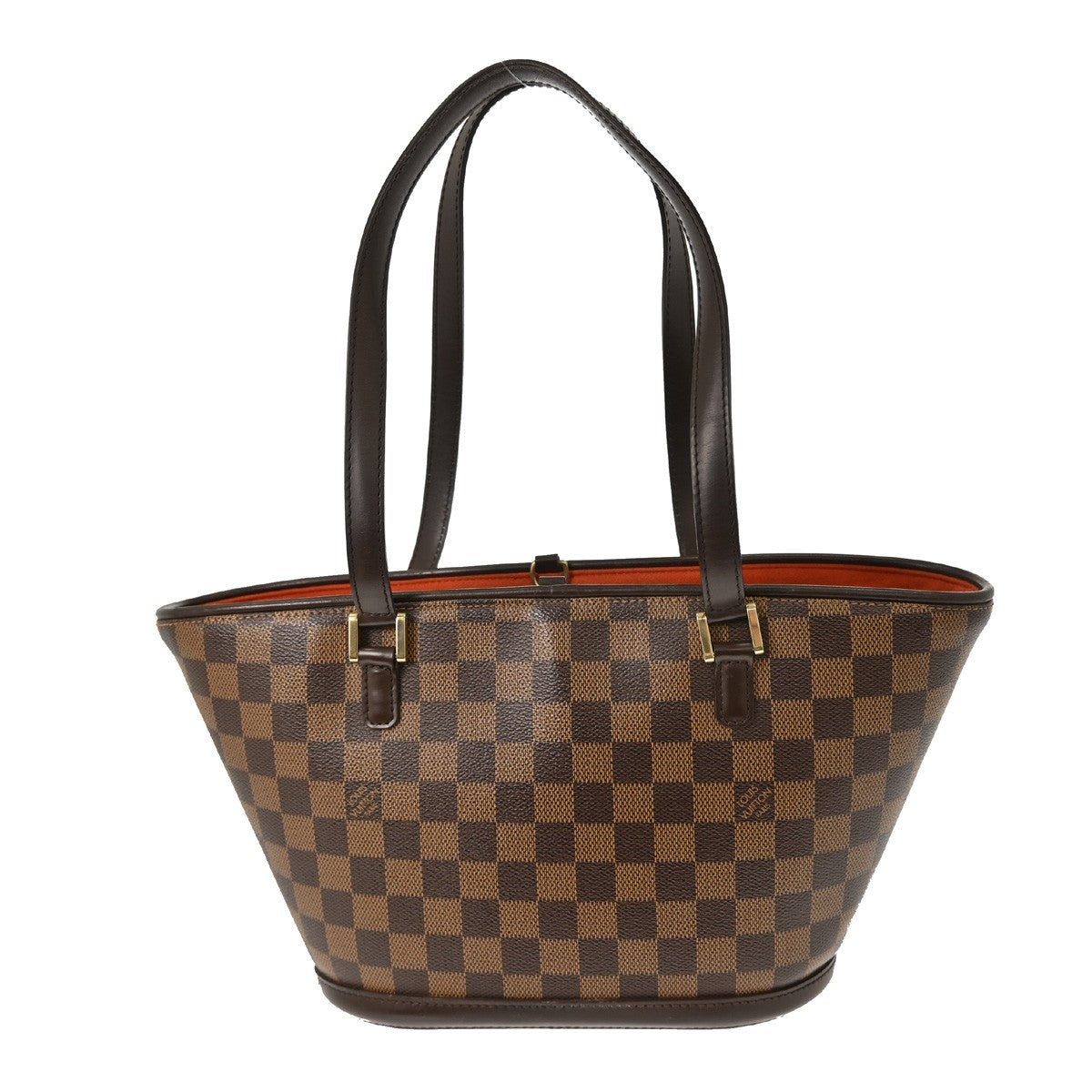 Louis Vuitton Manosque Handbag Damier Brown Canvas Tote Bag