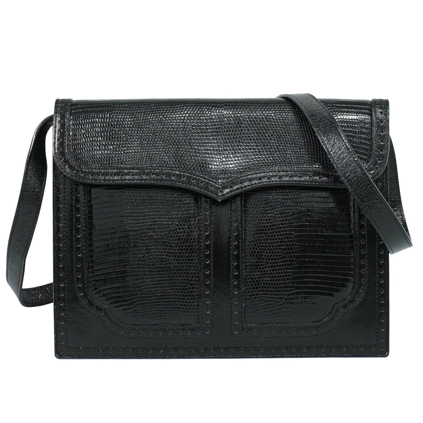 Saint Laurent Vintage Shoulder Bag Leather Black Leather Shoulder Bag Bag (Pre-Owned)