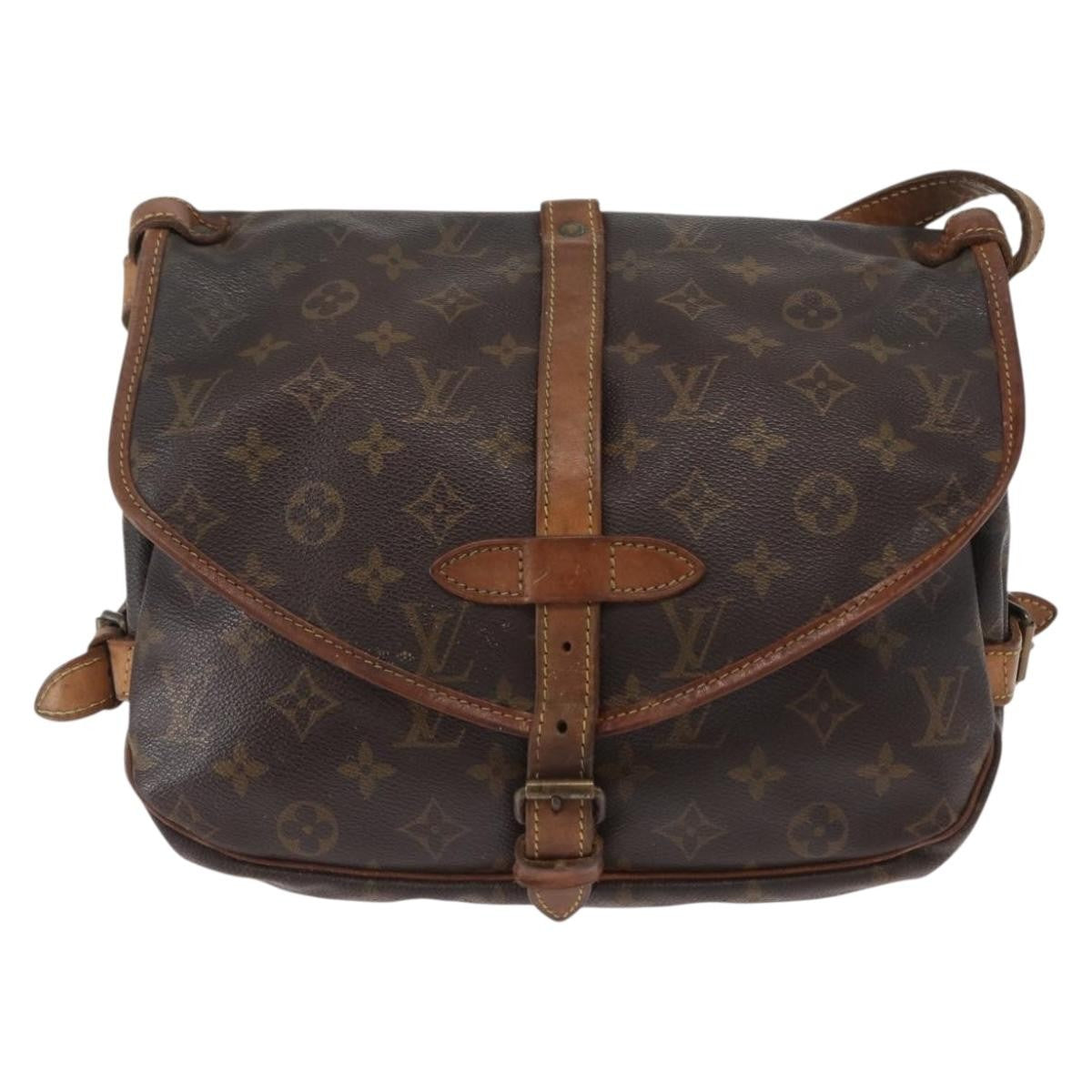 Louis Vuitton Saumur Handbag Monogram Canvas Brown Canvas Shoulder Bag