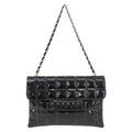 Chanel Keyboard Flap Bag Quilted Patent Black Patent_Leather Shoulder Bag Bag