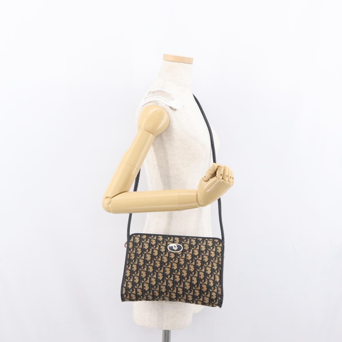 Christian Dior Vintage Trotter Shoulder Bag Canvas Navy Canvas Shoulder Bag Bag (Pre-Owned)