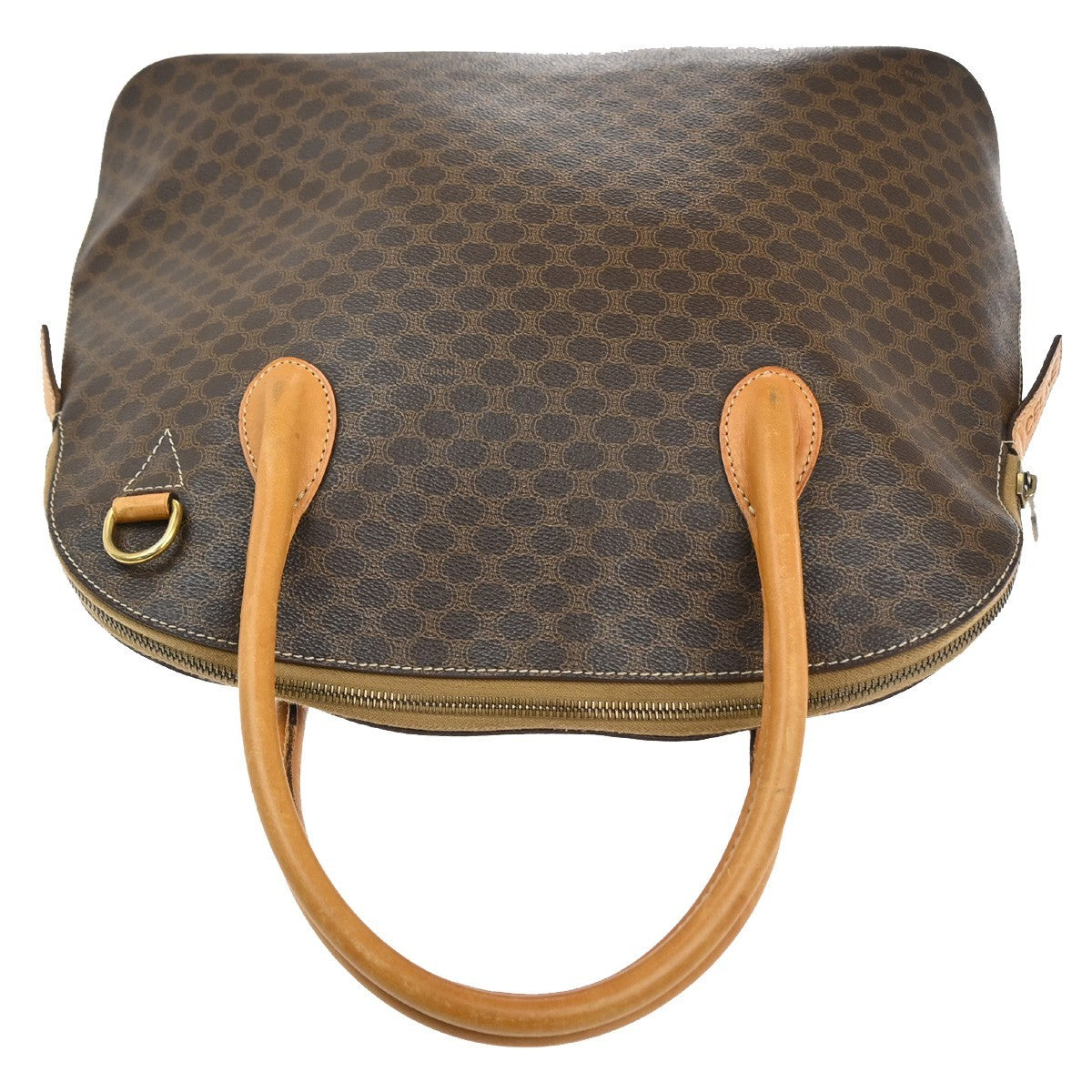 Celine Macadam Handbag Macadam With Leather Brown Pvc Handbag
