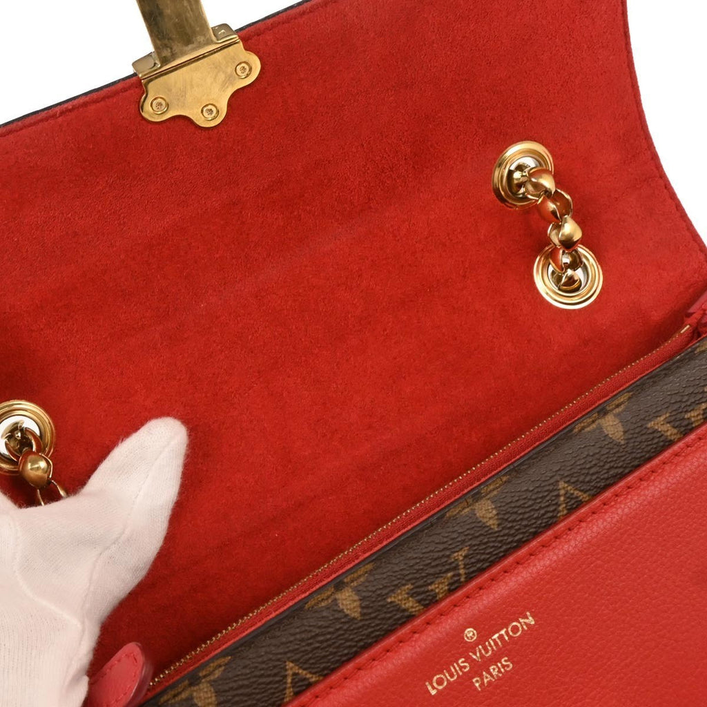 Louis Vuitton Victoire Handbag Monogram Canvas And Leather Brown Canvas Shoulder Bag