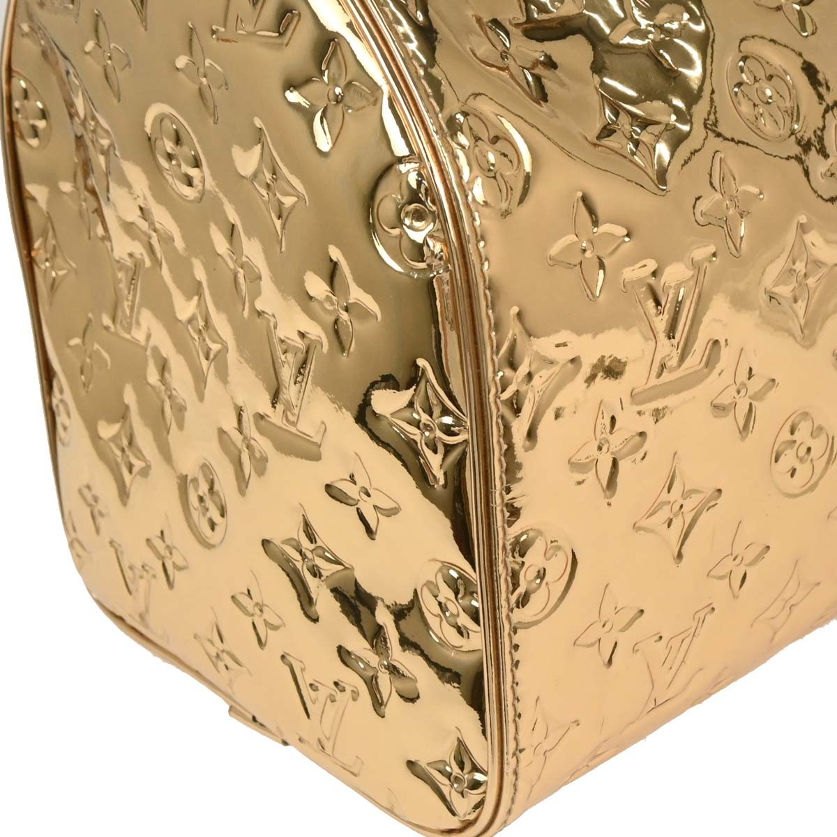 Louis Vuitton Speedy Handbag Monogram Miroir Pvc Gold Canvas Handbag