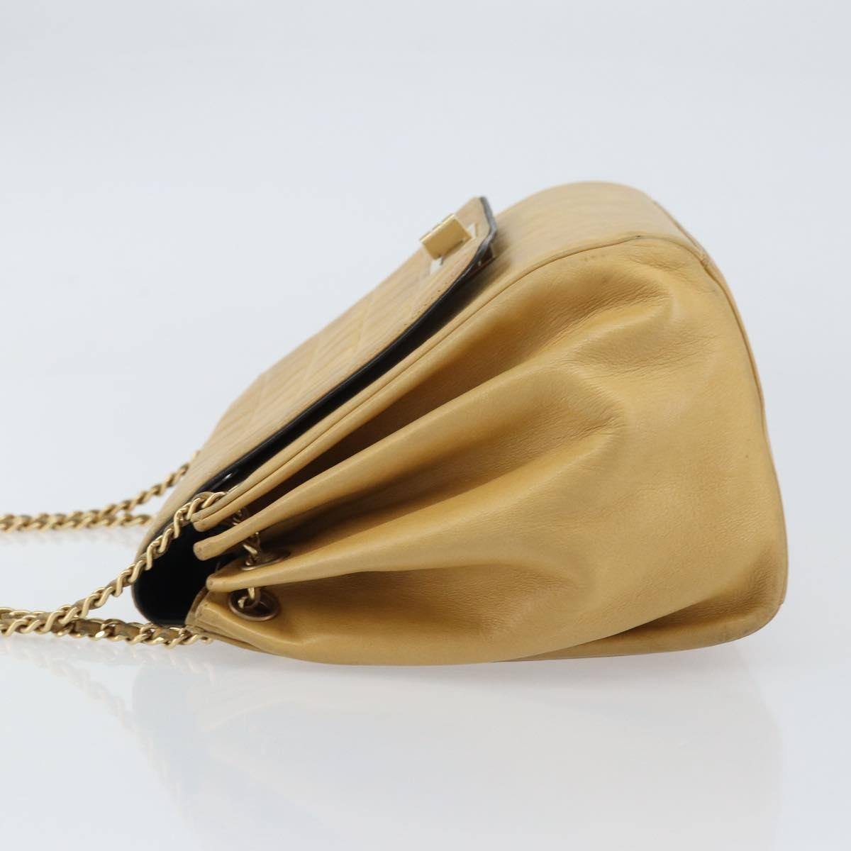Chanel Chocolate Bar Accordion Reissue Flap Bag Quilted Lambskin Beige Leather Shoulder Bag Bag