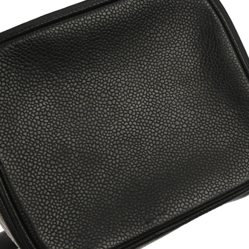 Chanel Vintage Timeless Cosmetic Case Caviar Black Leather Handbag