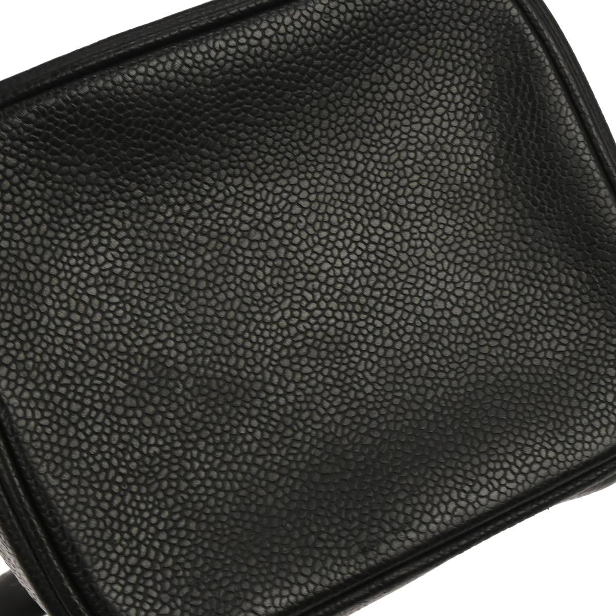 Chanel Vintage Timeless Cosmetic Case Caviar Black Leather Handbag