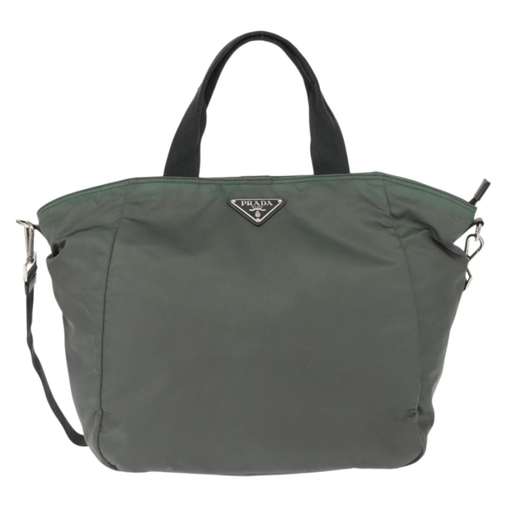 Prada Vela Convertible Tote Tessuto Khaki Nylon Tote Bag Bag