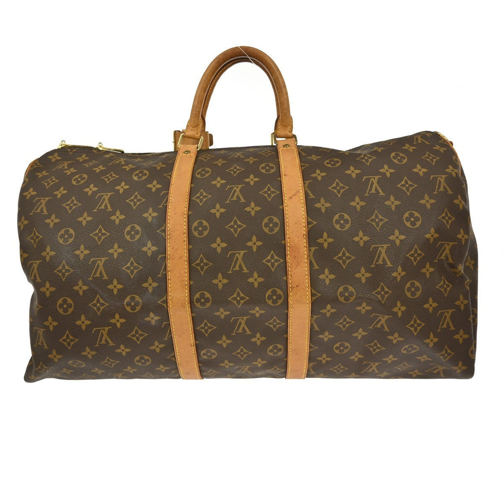 Louis Vuitton Keepall Bandouliere Bag Monogram Canvas Brown Canvas Travel Bag