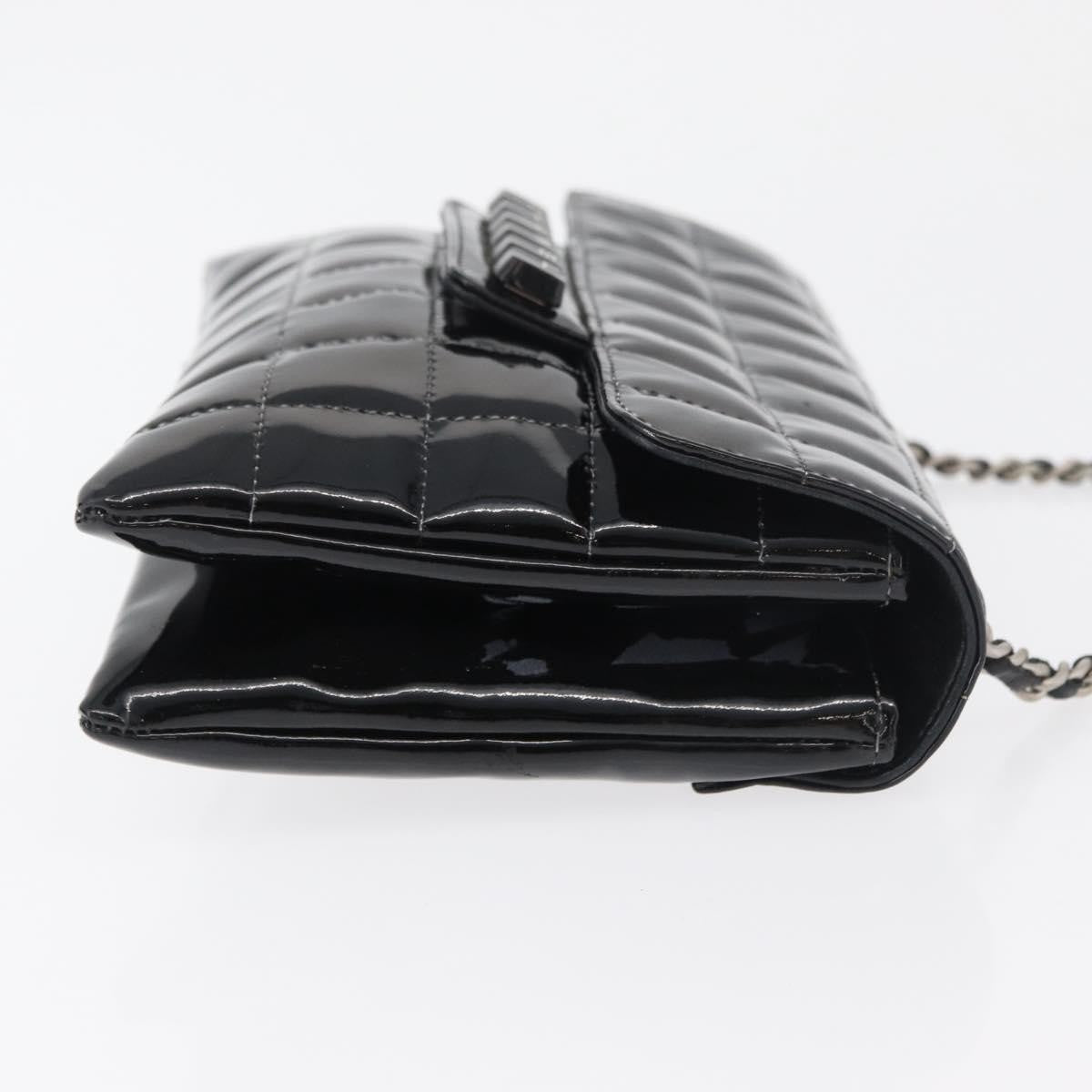 Chanel Keyboard Flap Bag Quilted Patent Black Patent_Leather Shoulder Bag Bag