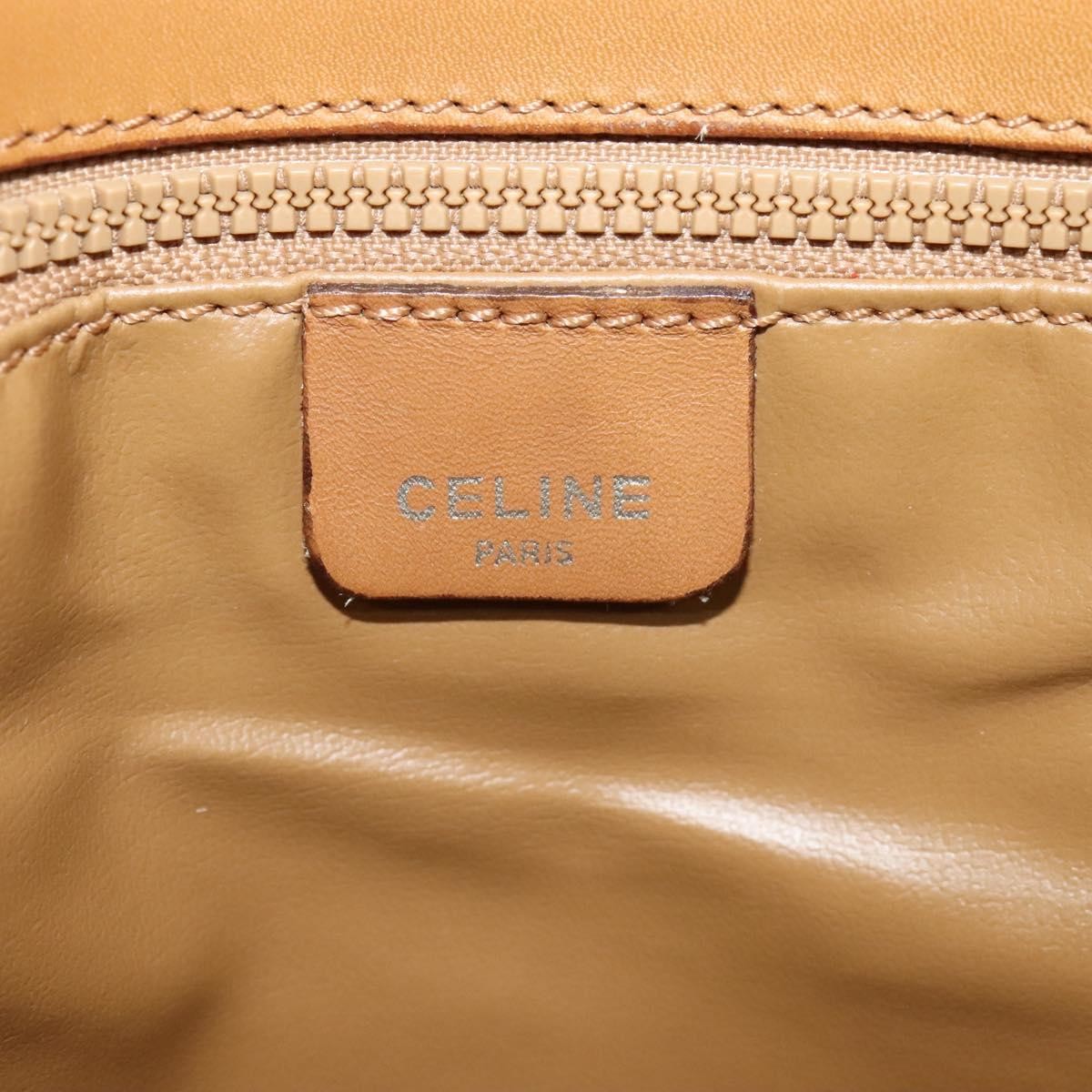 Celine Macadam Shoulder Bag Pvc Leather Beige Canvas Bag
