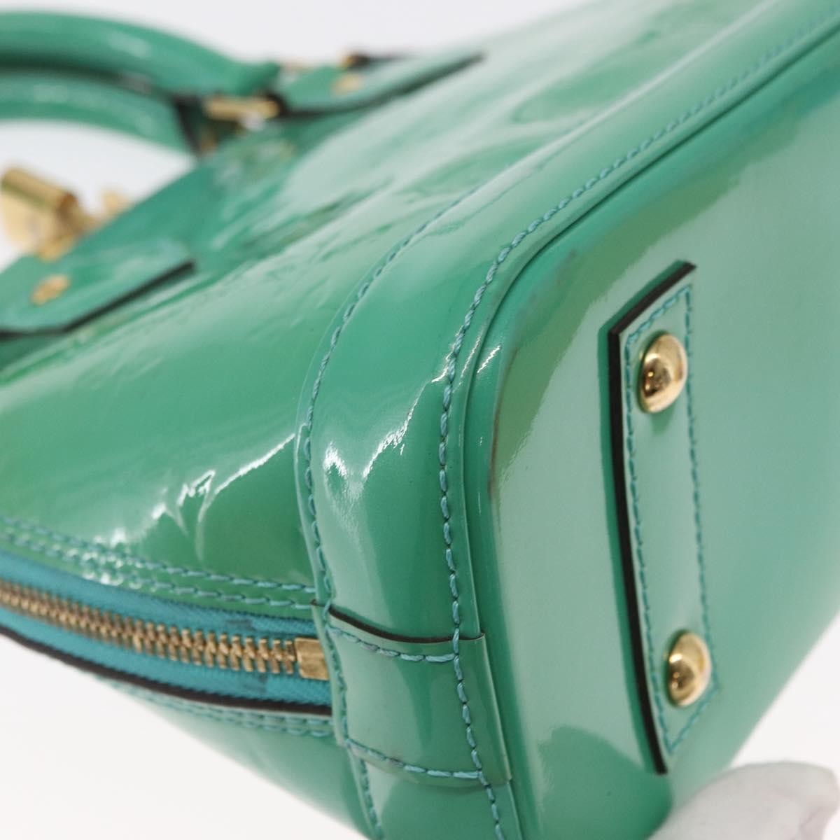 Louis Vuitton Alma Handbag Monogram Vernis Blue Patent_Leather Handbag