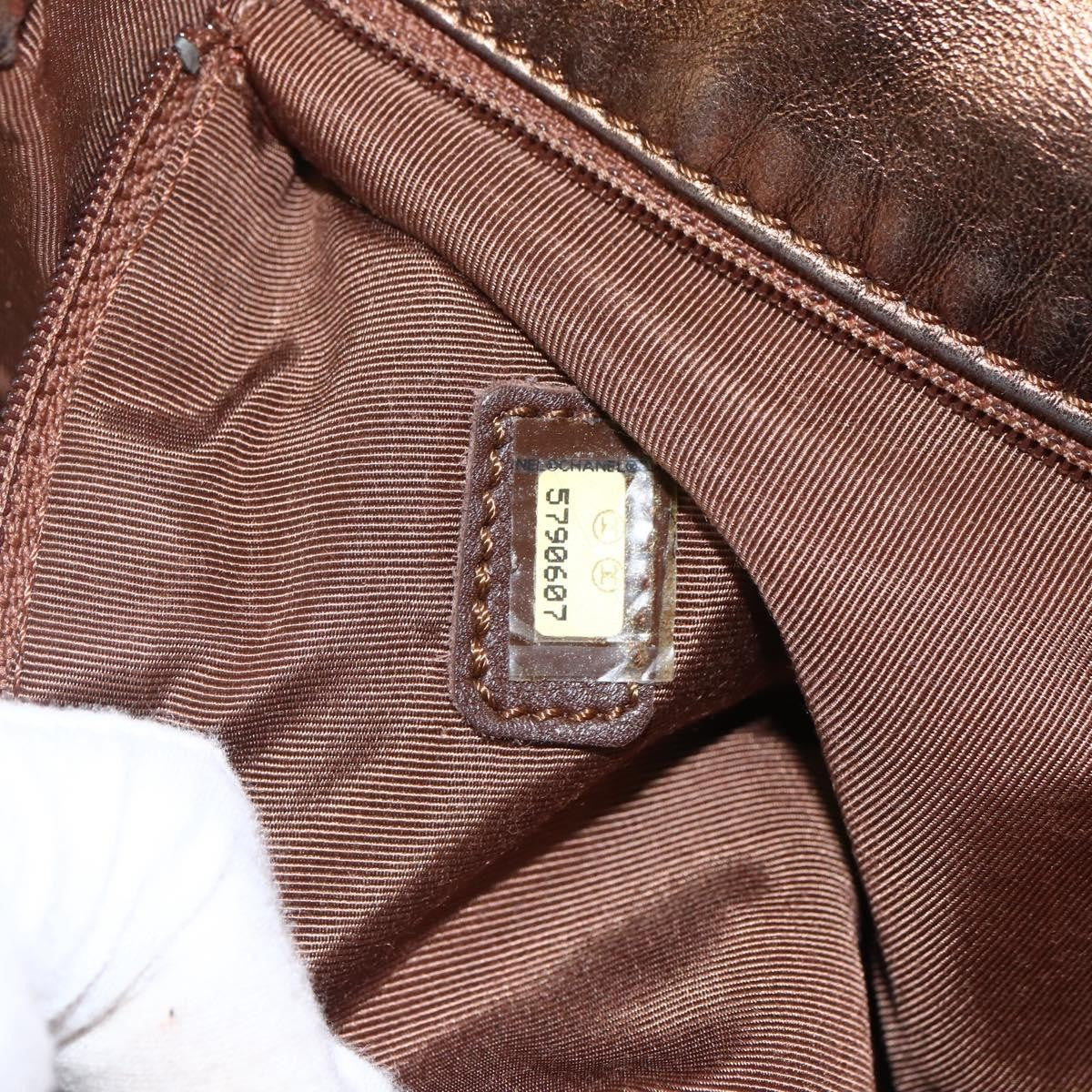 Chanel Vintage Logo Flap Messenger Bag Leather Brown Leather Shoulder Bag Bag