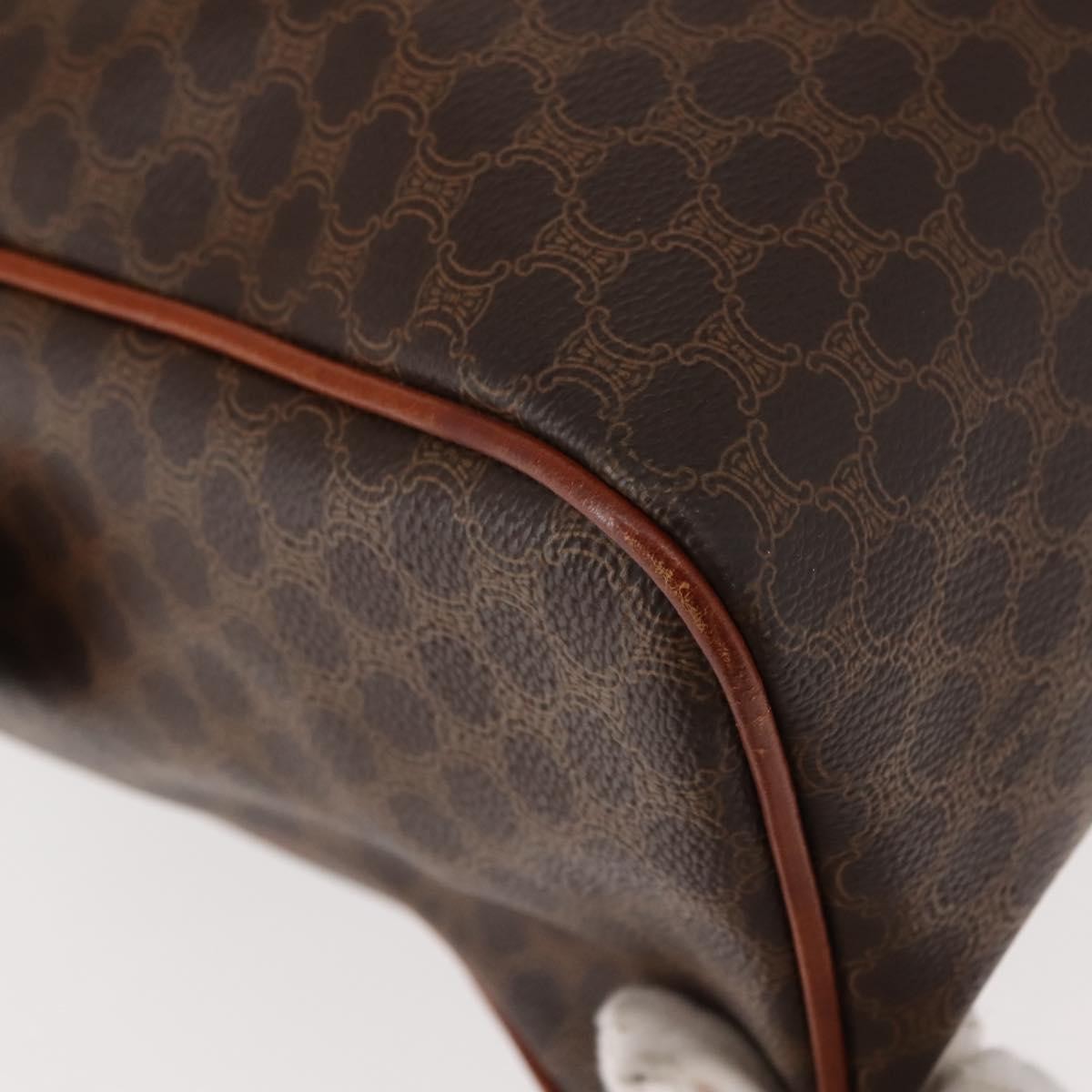 Celine Vintage Macadam Handbag Canvas And Leather Brown Canvas Handbag
