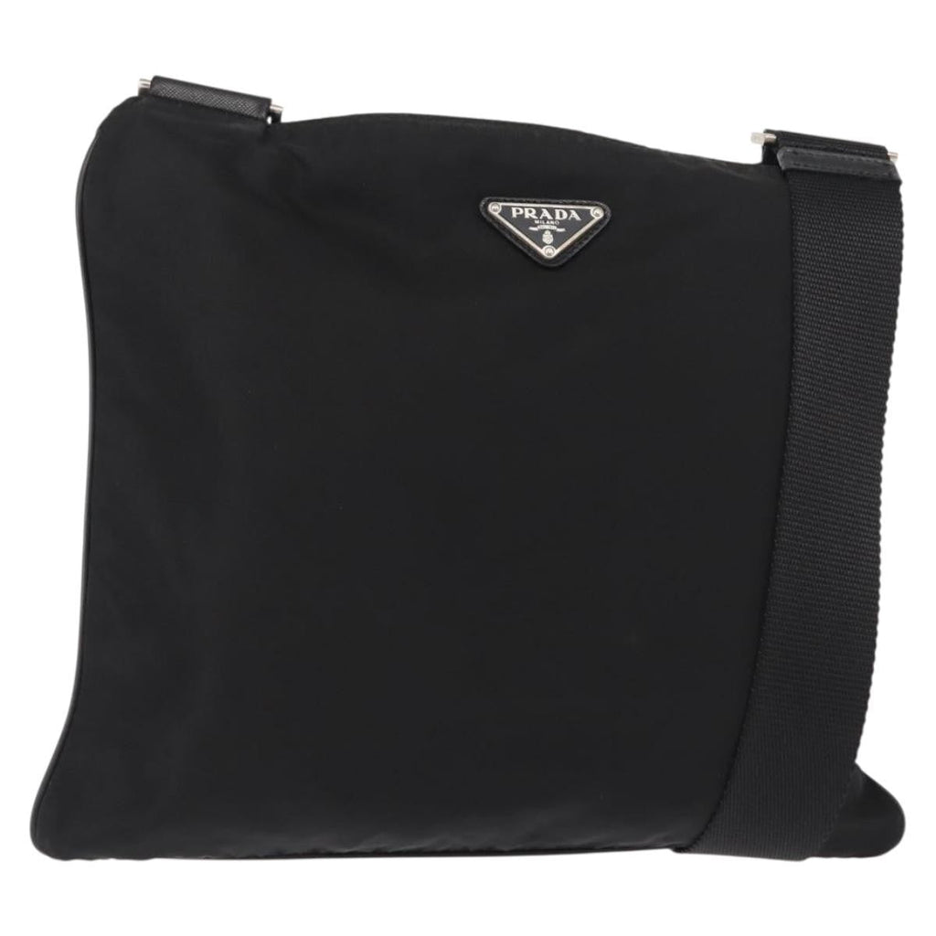 Prada Flat Messenger Bag Tessuto Black Nylon Shoulder Bag Bag