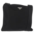 Prada Flat Messenger Bag Tessuto Black Nylon Shoulder Bag Bag