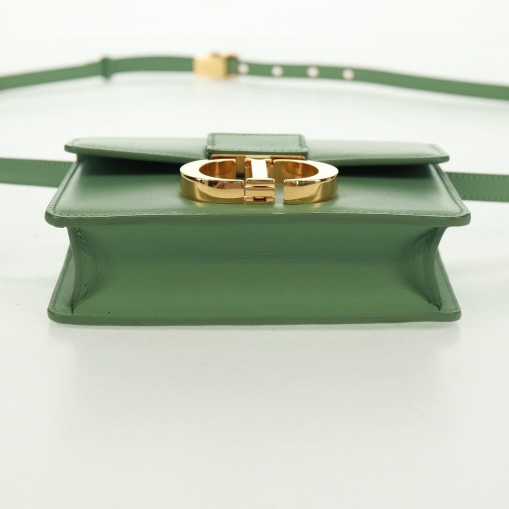 Christian Dior 30 Montaigne Flap Bag Leather Green Leather Shoulder Bag Bag (Pre-Owned)