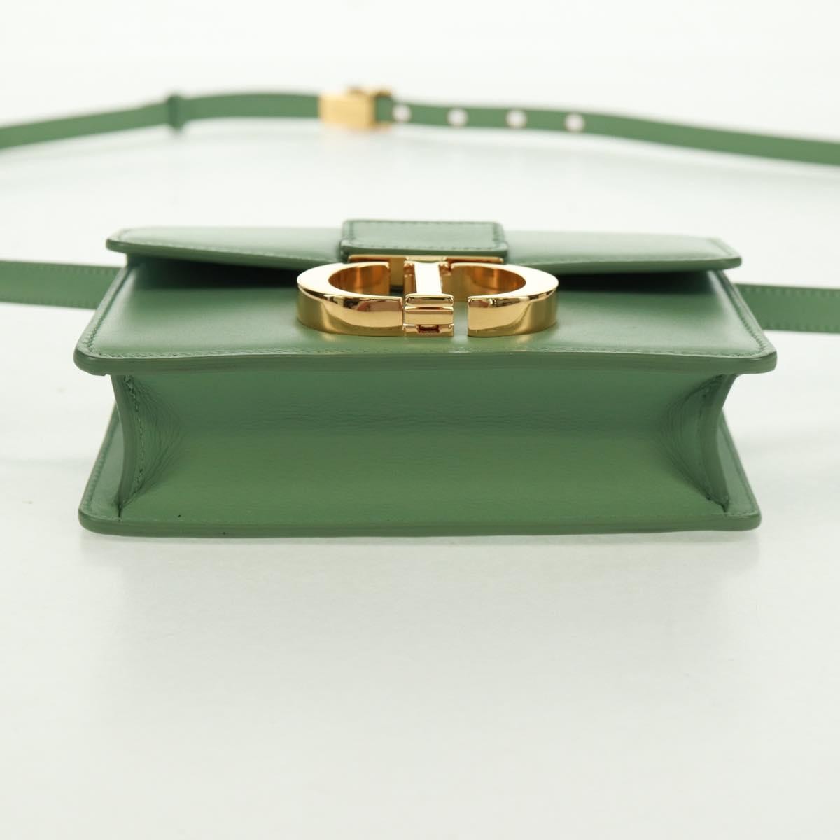 Christian Dior 30 Montaigne Flap Bag Leather Green Leather Shoulder Bag Bag (Pre-Owned)
