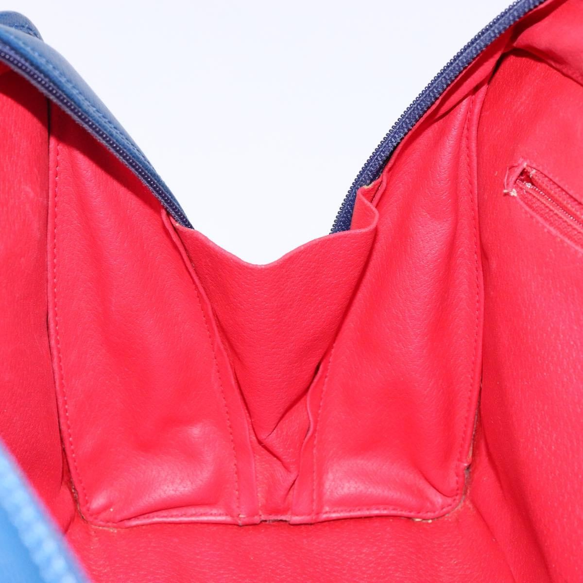 Celine Circle Logo Handbag Leather Blue Leather Bag
