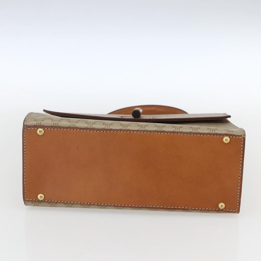 Celine Vintage Macadam Handbag Canvas And Leather Beige Canvas Handbag