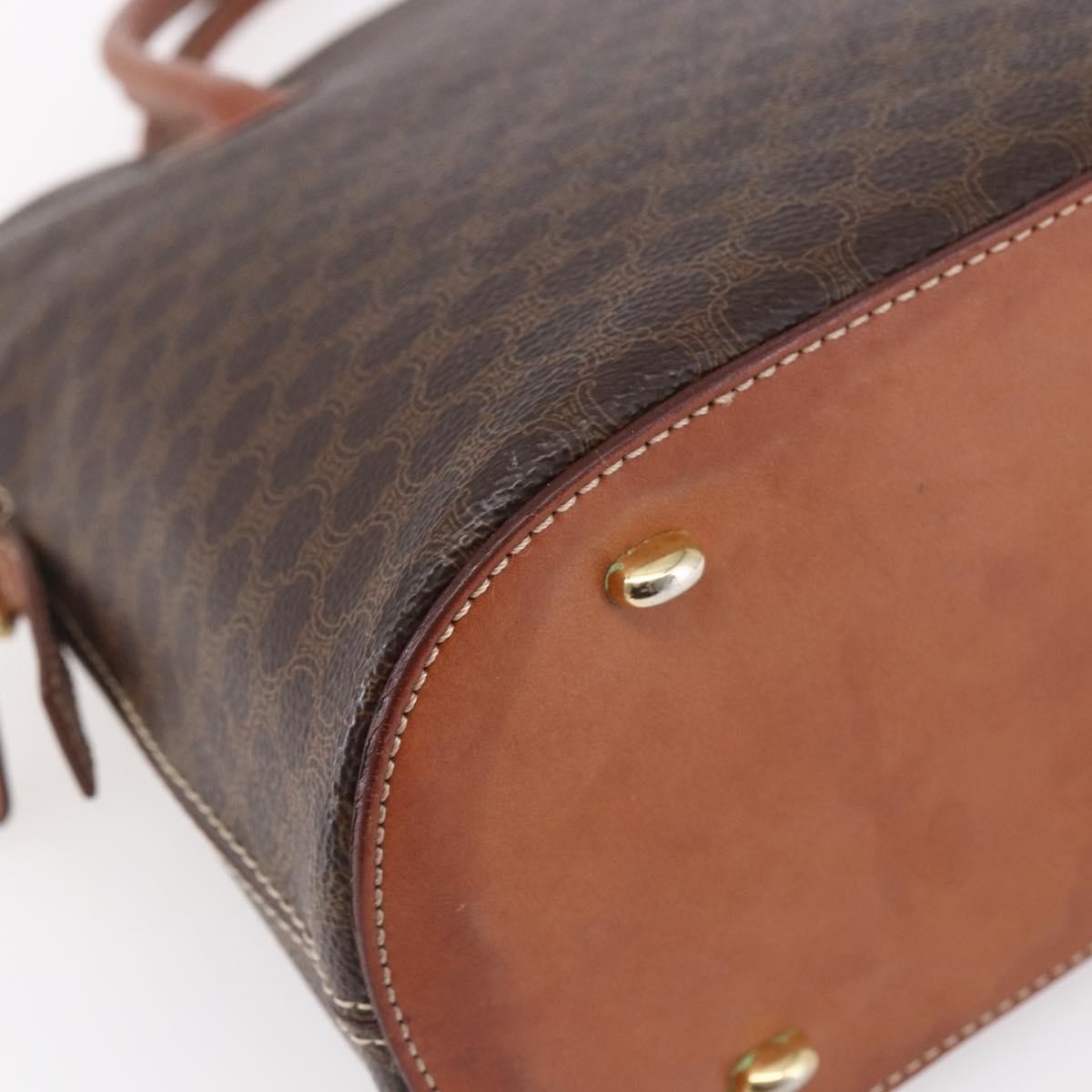 Celine Vintage Macadam Handbag Canvas Brown Canvas Handbag