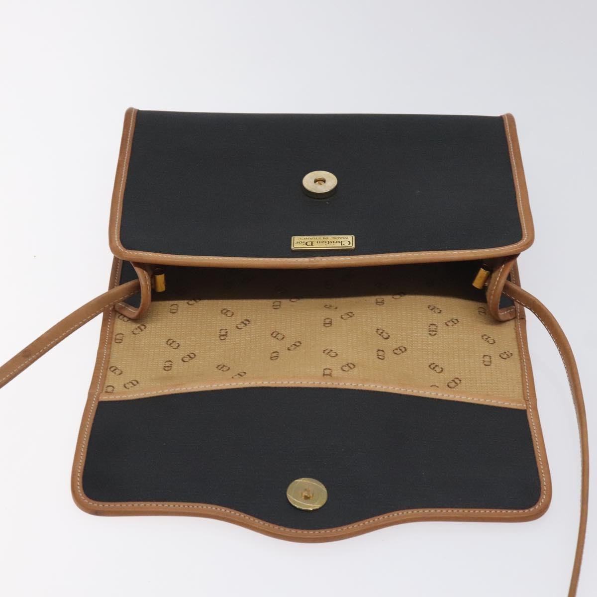 Christian Dior Vintage Cd Flap Shoulder Bag Canvas Black Pvc Shoulder Bag Bag (Pre-Owned)