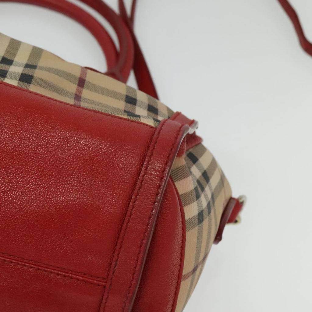 Burberry Pilgrim Satchel Haymarket Coated Canvas Beige Canvas Handbag