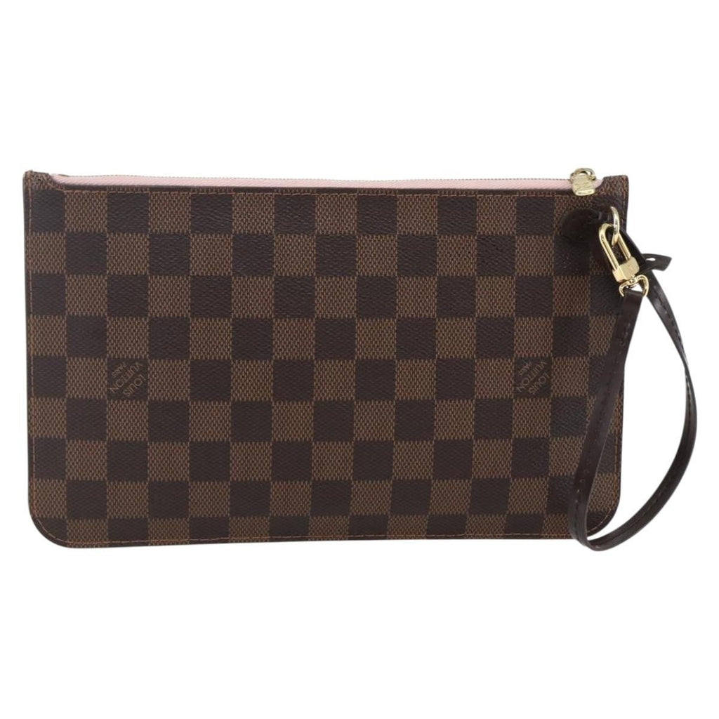 Louis Vuitton Neverfull Pochette Damier Brown Canvas Clutche & Pouche Bag