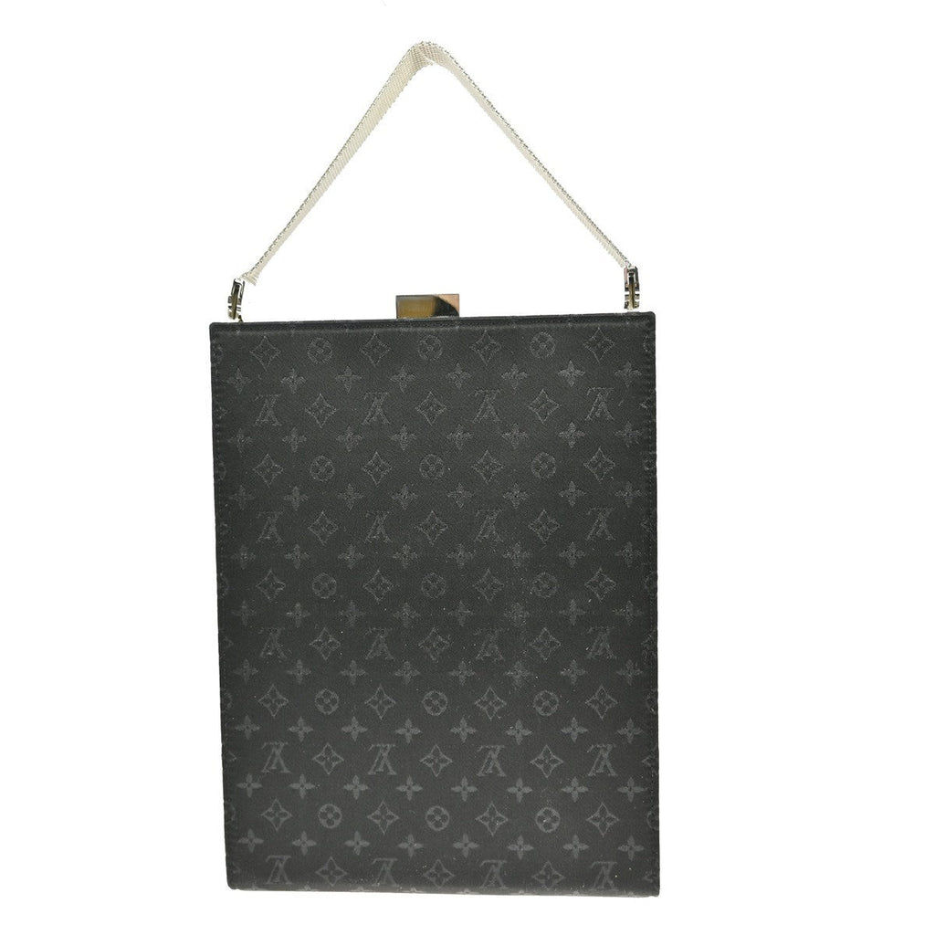 Louis Vuitton Saint Ange Handbag Monogram Satin Black Satin Handbag