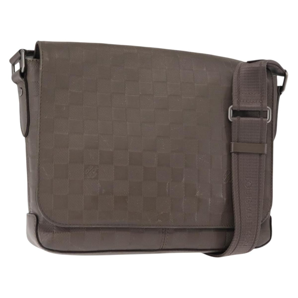 Louis Vuitton District Messenger Bag Damier Infini Leather Gray Leather Shoulder Bag
