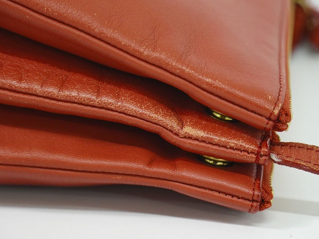 Celine Trio Crossbody Bag Leather Red Leather Shoulder Bag Bag