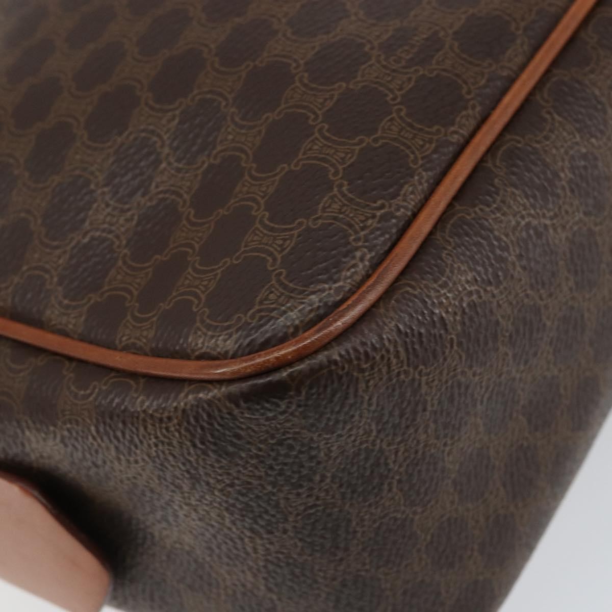 Celine Macadam Handbag Macadam With Leather Brown Canvas Handbag