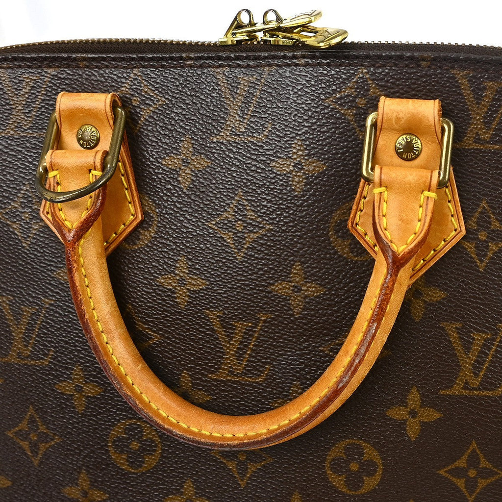 Louis Vuitton Alma Handbag Monogram Canvas Brown Canvas Handbag