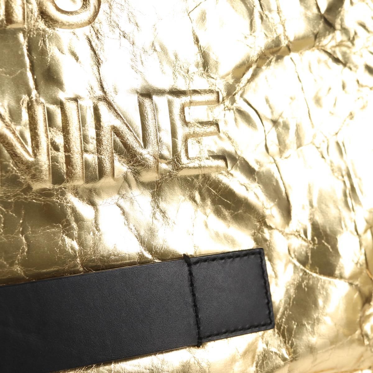 Chanel Feminine Pouch Crinkled Leather Gold Leather Clutche & Pouche Bag