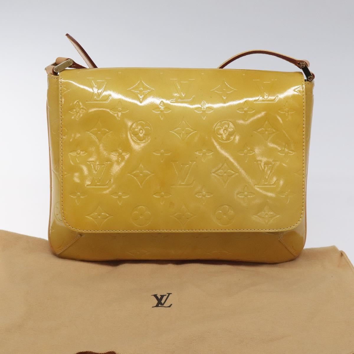 Louis Vuitton Thompson Street Handbag Monogram Vernis Beige Patent_Leather Bag