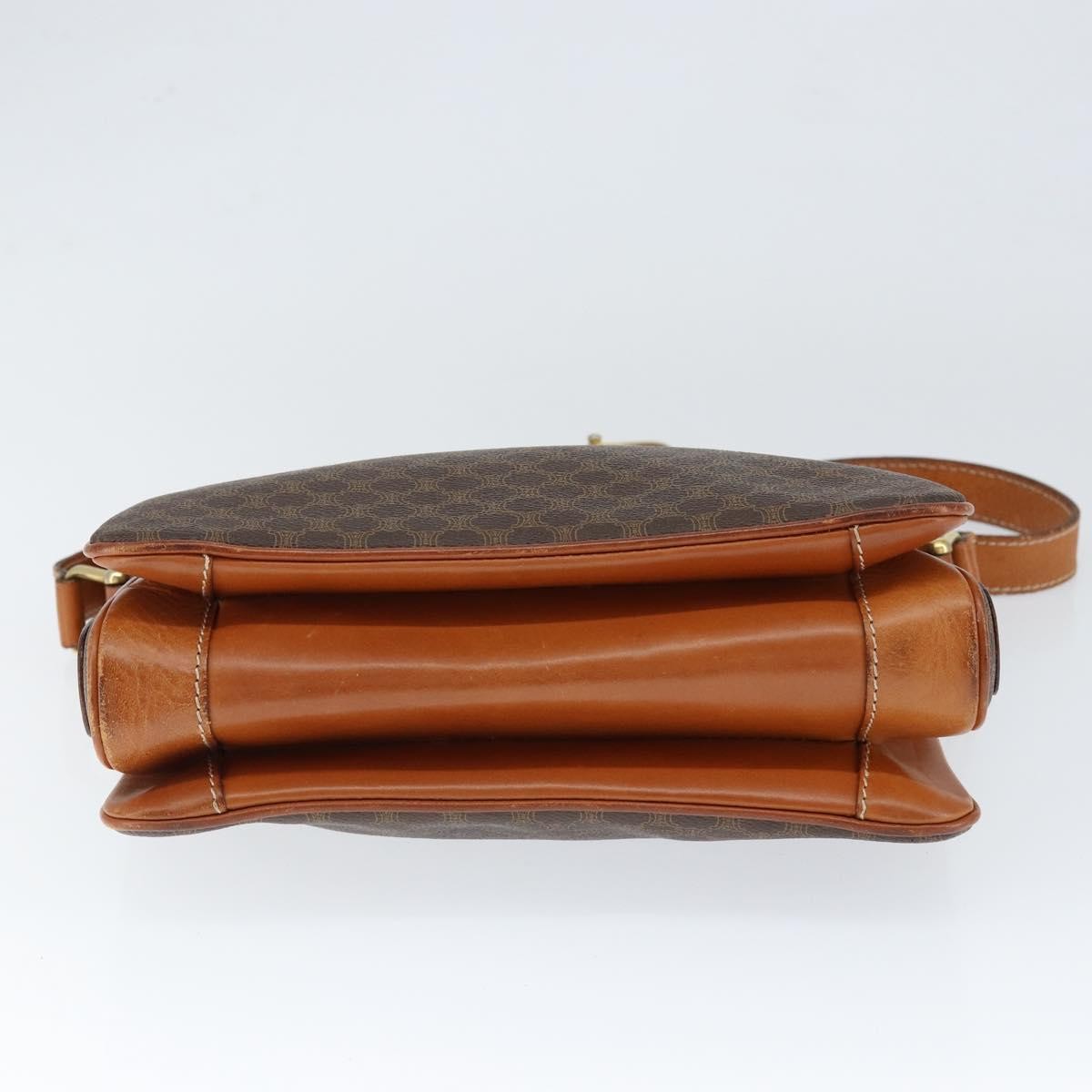 Celine Macadam Shoulder Bag Pvc Leather Brown Canvas Shoulder Bag Bag
