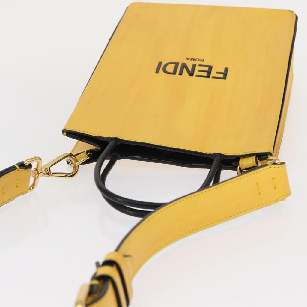 Fendi Pack Shopping Tote Leather Yellow Leather Handbag