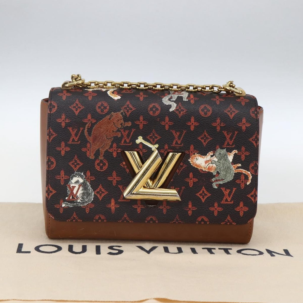Louis Vuitton Twist Handbag Limited Edition Grace Coddington Catogram Canvas Brown Canvas Shoulder Bag