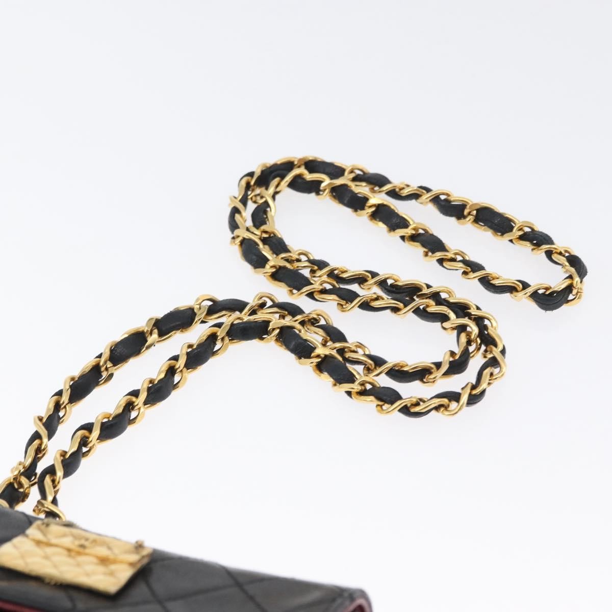 Chanel Vintage Square Cc Flap Bag Quilted Lambskin Black Leather Shoulder Bag Bag